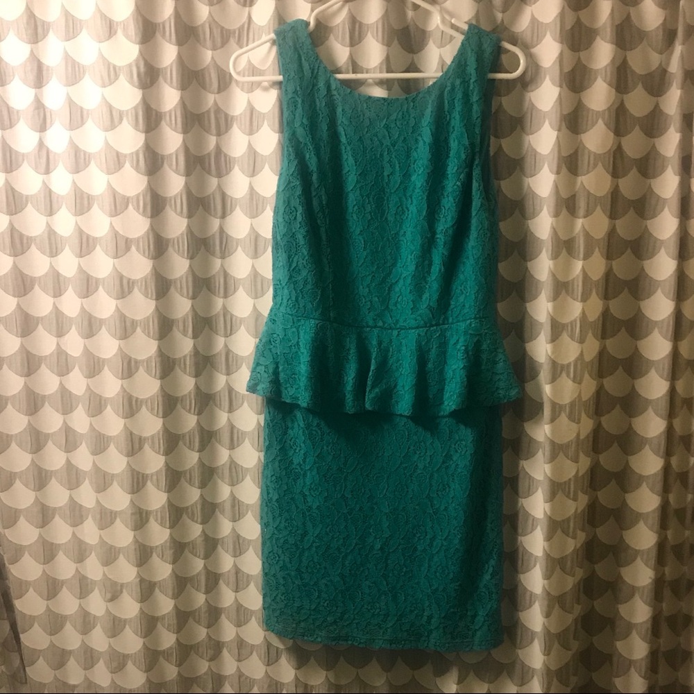Bisou Bisou Peplum Lace Dress